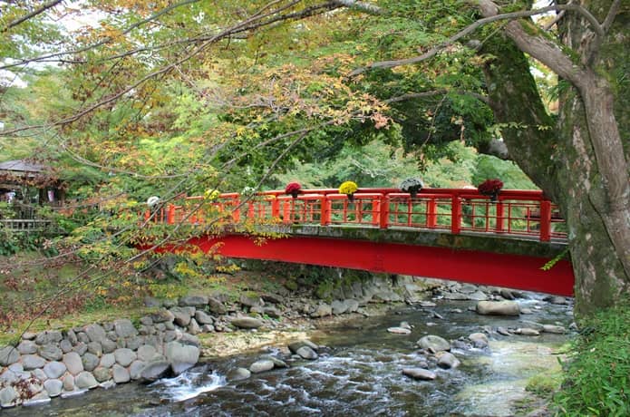 修善寺温泉　朱色の橋