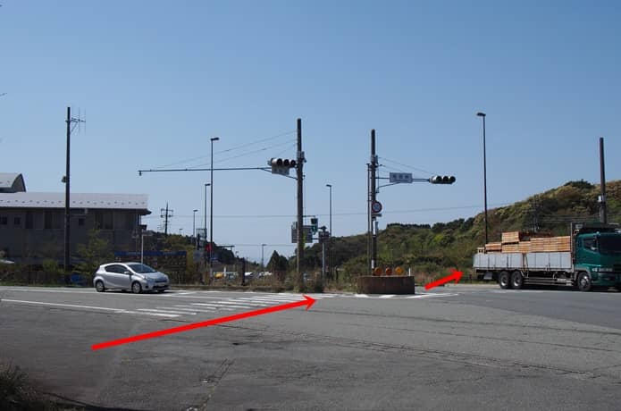 箱根　国道1号線　交差点