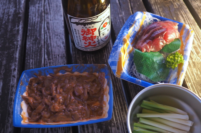 島焼酎と刺身