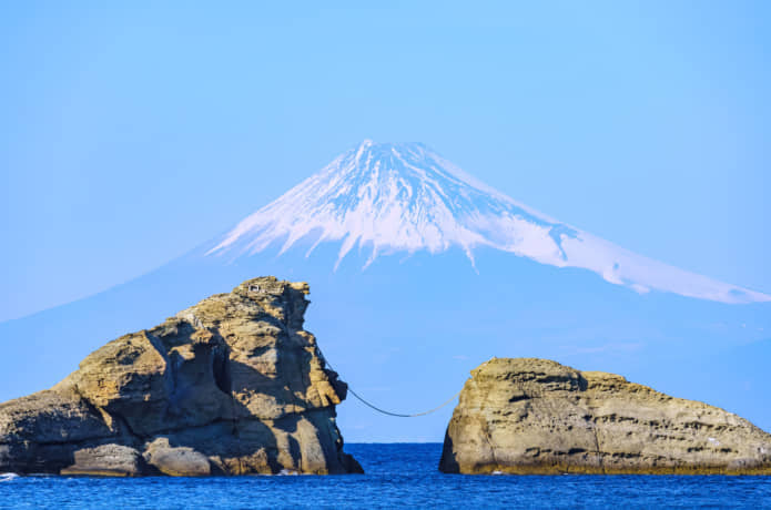 雲見海岸から見る富士山