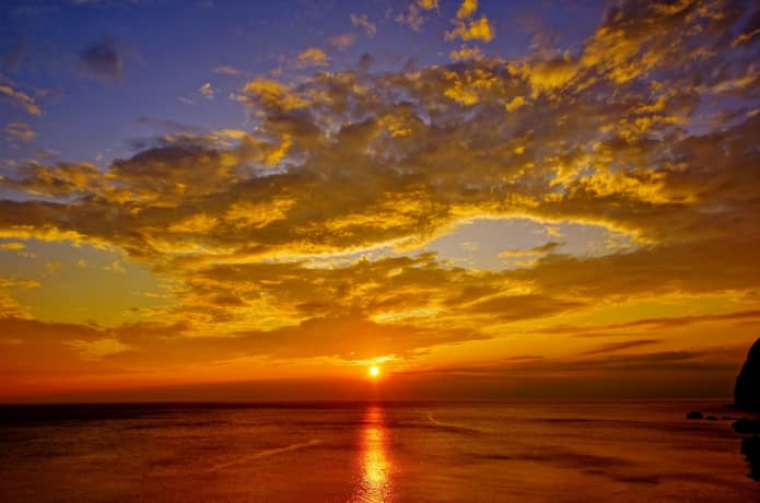 旅人岬から望む夕日