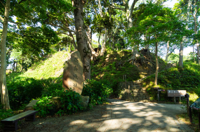 下田公園内にある鵜島城跡